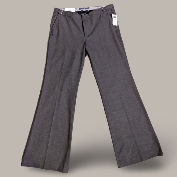 Women's Gap Grey Straight Flare Dress Pants - Size 12 - Picture 1 of 8